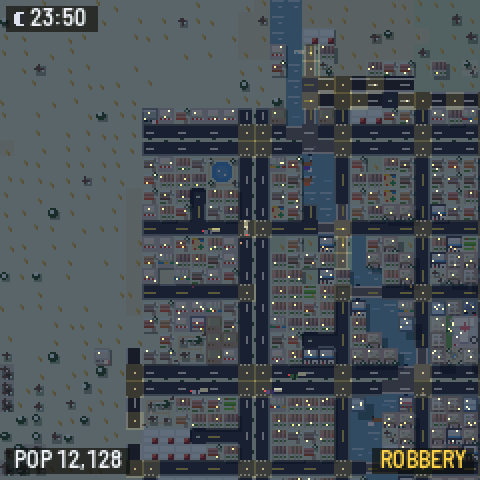 The idle view: the city on the whole screen