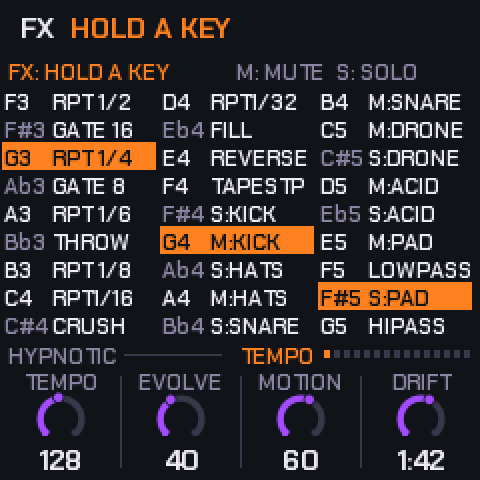 The FX menu