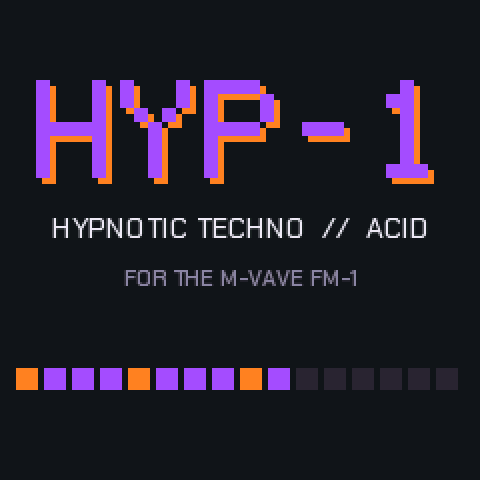 The second boot screen: HYP-1 in big pixel letters, steps filling in