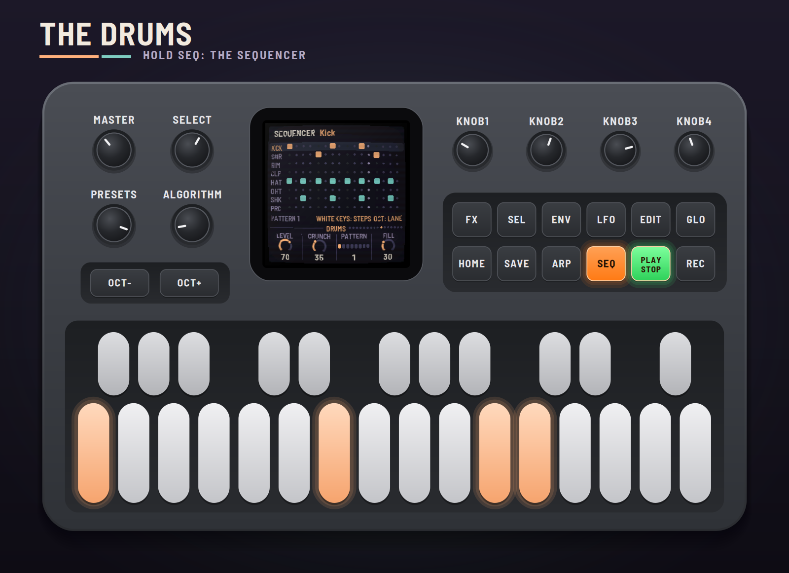 The FM-1's drum sequencer.
