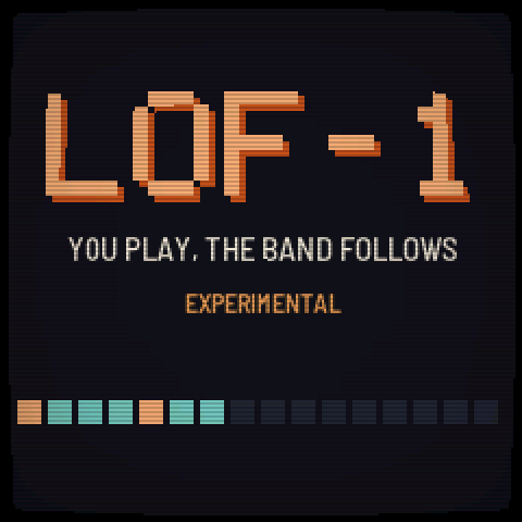 The second boot screen: LOF-1 in big pixel letters
